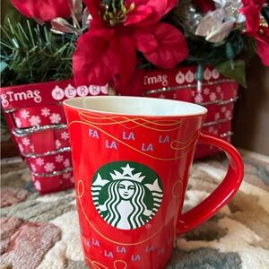 Starbucks Red Holiday Mug with Festive Design
